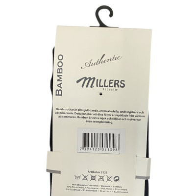 Millers Bamboo sorte ankelstrømper
