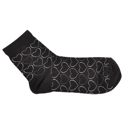 Sorte damestrømper med hvidt mønster